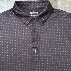 Bogey Bros Polo Shirt Mens Small Grey Word Search Short Sleeve Golf Performance